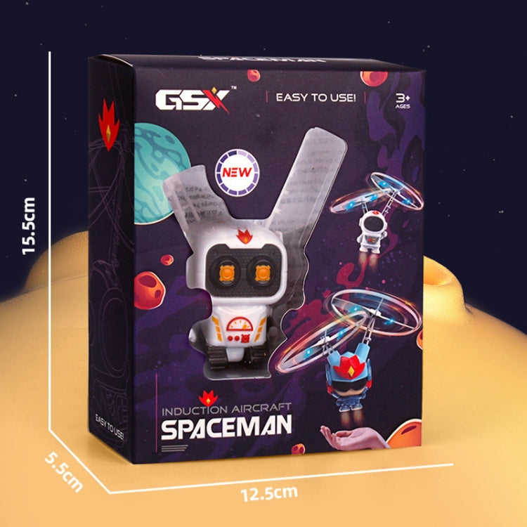 Induction Steel Man Aircraft Gyro Robot Luminous Toy For Children(White Astronauts)