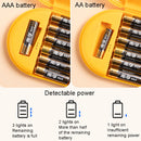 Household Battery Storage Box Data Cable Charger Storage Organizer Box, Color: Gray White Single Layer