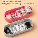 Household Battery Storage Box Data Cable Charger Storage Organizer Box, Color: Gray White Single Layer