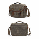 Outdoor Crossbody Photography Bag Vintage Waterproof Canvas Camera Bag(LR Dark Gray)