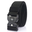 AWMN Men Outdoor Sports Alloy Snap Buckle Elastic Belt, Length: 125cm(Black)