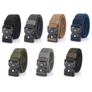 AWMN Men Outdoor Sports Alloy Snap Buckle Elastic Belt, Length: 125cm(Black)