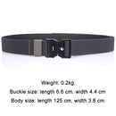 AWMN Men Outdoor Sports Alloy Snap Buckle Elastic Belt, Length: 125cm(Black)