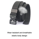 AWMN Men Outdoor Sports Alloy Snap Buckle Elastic Belt, Length: 125cm(Black)