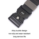 AWMN Men Outdoor Sports Alloy Snap Buckle Elastic Belt, Length: 125cm(Black)