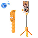 KT01 Cartoon Selfie Rod Mobile Phone Remote Three Tripod Live Photo Stent(Yellow)