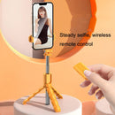 KT01 Cartoon Selfie Rod Mobile Phone Remote Three Tripod Live Photo Stent(Yellow)