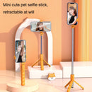 KT01 Cartoon Selfie Rod Mobile Phone Remote Three Tripod Live Photo Stent(Yellow)