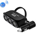 2 PCS Dual USB + Type-C / USB-C 3 Hole Car Charger, Style: Bluetooth+Fast Charge Version(Black)