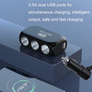 2 PCS Dual USB + Type-C / USB-C 3 Hole Car Charger, Style: Bluetooth+Fast Charge Version(Black)