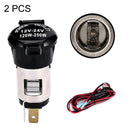 2 PCS Car Modified Cigarette Lighter Car Charging Power Socket Cigarette Type (with 1.5m Line)