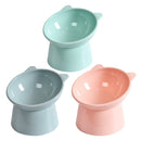 2 PCS Pet Tall Protection Cervical Slant Mouth Food Bowl Anti-overturning Plastic Cat Bowl(Blue)