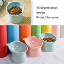 2 PCS Pet Tall Protection Cervical Slant Mouth Food Bowl Anti-overturning Plastic Cat Bowl(Gray)