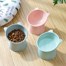 2 PCS Pet Tall Protection Cervical Slant Mouth Food Bowl Anti-overturning Plastic Cat Bowl(Gray)