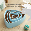 Plastic Triangle Resistant Pet Slow Bowl Anti-choking Dog Food Bowl(Large Blue)