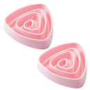 2 PCS Pet Plastic Triangle Anti-Choke Bowl Non-slip Slow Food Dog Bowl(Small Pink)