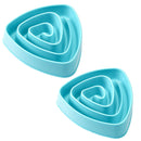 2 PCS Pet Plastic Triangle Anti-Choke Bowl Non-slip Slow Food Dog Bowl(Small Blue)
