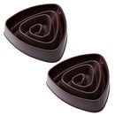 2 PCS Pet Plastic Triangle Anti-Choke Bowl Non-slip Slow Food Dog Bowl(Small Brown)