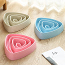 2 PCS Pet Plastic Triangle Anti-Choke Bowl Non-slip Slow Food Dog Bowl(Small Pink)