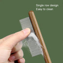 Cat Dog Solid Wood Comb For Removing Floating Hair Pet Cleaning Grooming Flea Comb(B)