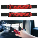 2 PCS Car Rear Handle SUV Modified Umbrella Rope Braided Handle(1070A Red Black)