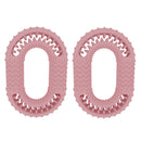 2 PCS Dog Circle Clean Teeth Fun Interactive Training Biting Toys(Light Pink)