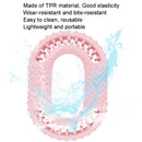 2 PCS Dog Circle Clean Teeth Fun Interactive Training Biting Toys(Light Pink)