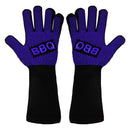 1 Pair High Temperature Resistant Silicone BBQ Gloves Anti-scalding Gloves(BBQ Blue)