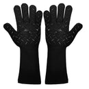 1 Pair High Temperature Resistant Silicone BBQ Gloves Anti-scalding Gloves(Flame Dots Black)