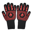 1 Pair High Temperature Resistant Silicone BBQ Gloves Anti-scalding Gloves(Middle Flame Red)
