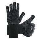1 Pair High Temperature Resistant Silicone BBQ Gloves Anti-scalding Gloves(Middle Flame Black)