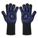 1 Pair High Temperature Resistant Silicone BBQ Gloves Anti-scalding Gloves(Middle Flame Blue)