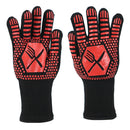 1 Pair High Temperature Resistant Silicone BBQ Gloves Anti-scalding Gloves(Scalpel Red)