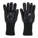 1 Pair High Temperature Resistant Silicone BBQ Gloves Anti-scalding Gloves(Scalpel Black)