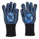 1 Pair High Temperature Resistant Silicone BBQ Gloves Anti-scalding Gloves(Scalpel Blue)