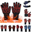 1 Pair High Temperature Resistant Silicone BBQ Gloves Anti-scalding Gloves(BBQ Blue)