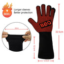 1 Pair High Temperature Resistant Silicone BBQ Gloves Anti-scalding Gloves(BBQ Flame Black)