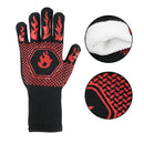 1 Pair High Temperature Resistant Silicone BBQ Gloves Anti-scalding Gloves(Full Dots Black)