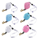 Automatic Telescopic Dog Traction Rope Small Pet Retractor(Round White)