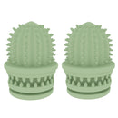 2 PCS Pet Cleaning Teeth TPR Cactus Lightweight Bite-resistant Educational Toys(Avocado Green)