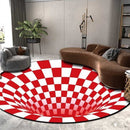 3D Illusion Stereo Vision Carpet Living Room Floor Mat, Size: 180x180cm(Round Vision 1)