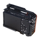 Alloy Rabbit Cage With Wooden Handle for Sony ZV-E10 Camera(Black)