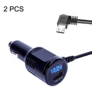 2PCS JY-032 USB Digital Display Fast Charge Car Charger, Style: 3.5A + QC3.0(Android Right Bend)
