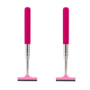 2 PCS Portable Retractable Car Defogger Rearview Mirror Wiper(Pink)