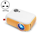 A10 480x360 Pixel Projector Support 1080P Projector ,Style: Basic Model White Yellow (UK Plug)