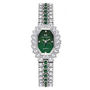 BS Bee Sister FA1581 Niche Glitter Full Diamond Women Watch(Silver Green)