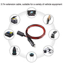 12-24V Car Cigarette Lighter Plug Extension Line, Cable Length 3.7m