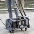 LDLC QS-019 Hauling Universal Wheel Large-capacity Pet Carrier Bag, Size: M(Light Gray)