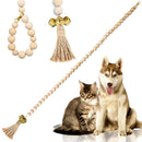 Dog Doorbell Dog Trainer Hanging Rope Funny Cat Toy,Style: Wooden Beads Gold