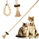 Dog Doorbell Dog Trainer Hanging Rope Funny Cat Toy,Style: Wooden Beads Copper